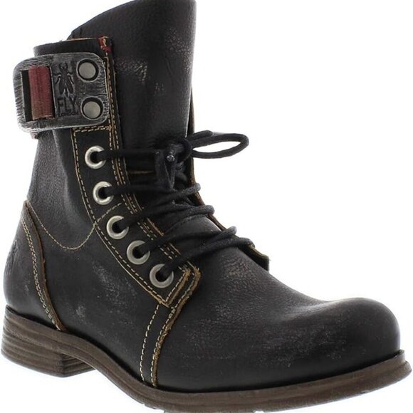 Fly London Women's Stay Boot- Ankle Combat Moto Boot- Size 36/ 6 - Picture 1 of 11